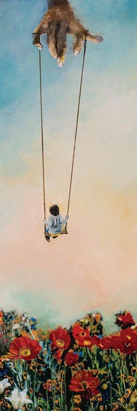 Free Falling: The Girl, The Giant And The Red Flowers I by Hanneke Pereboom