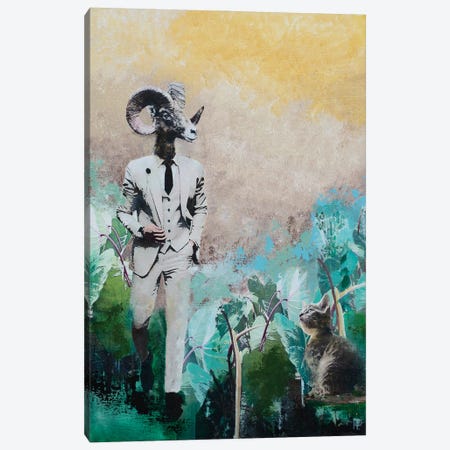 The Goat And His New Suit Canvas Print #HBM25} by Hanneke Pereboom Canvas Art Print