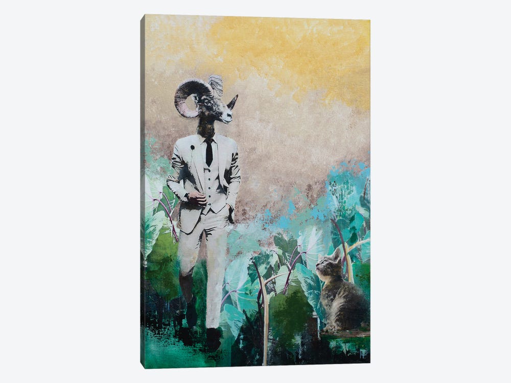 The Goat And His New Suit by Hanneke Pereboom 1-piece Canvas Art