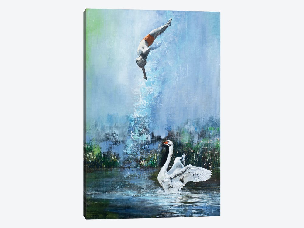 The Swan And The Diver I by Hanneke Pereboom 1-piece Art Print