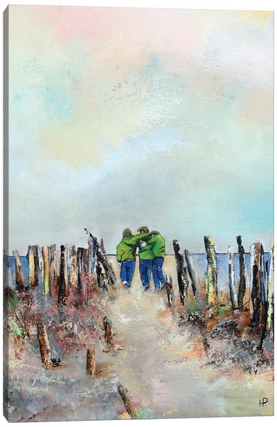 Three Boys On The Beach Canvas Art Print - Hanneke Pereboom