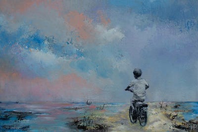 Bicycle by Hanneke Pereboom metal wall art