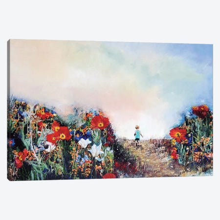 Walking In The Poppy Fields Canvas Print #HBM30} by Hanneke Pereboom Canvas Art Print