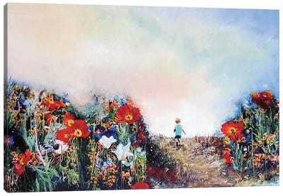 Walking In The Poppy Fields Canvas Art Print - Hanneke Pereboom