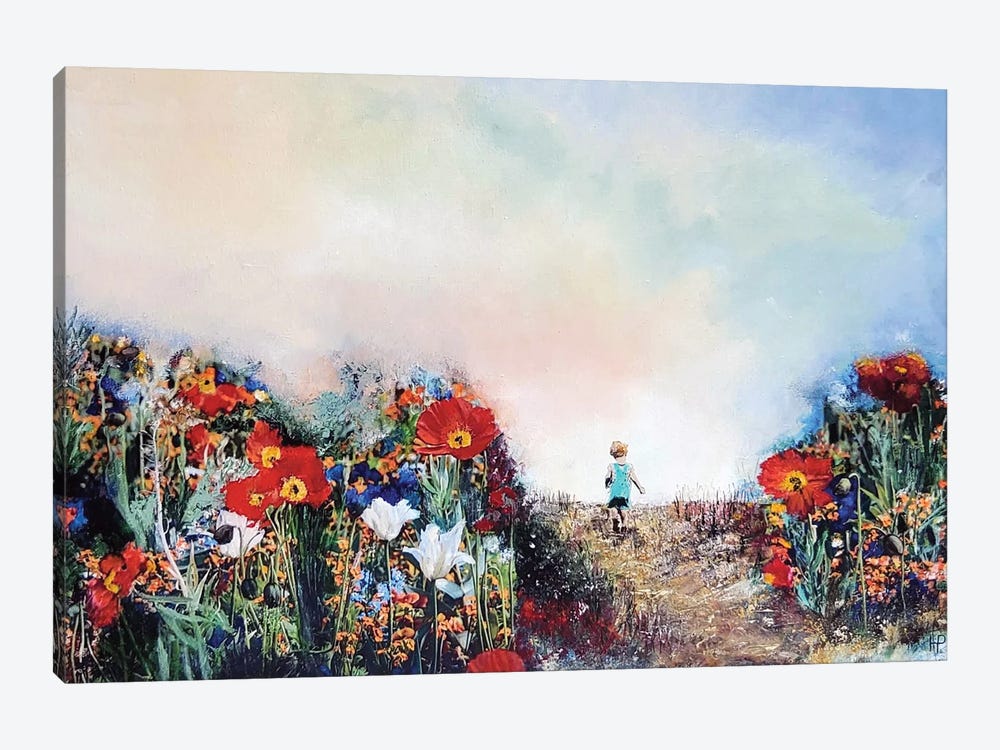 Walking In The Poppy Fields by Hanneke Pereboom 1-piece Canvas Wall Art