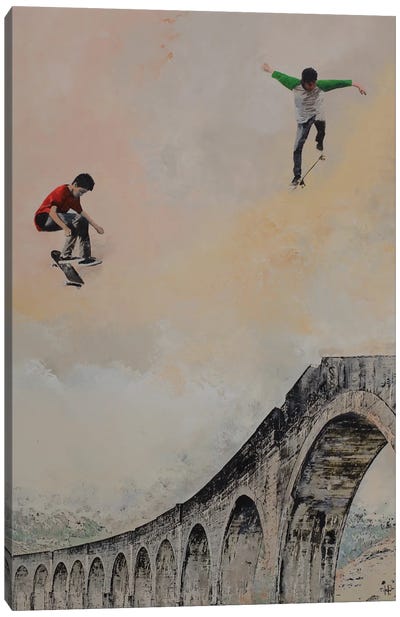 Freestyle Skaters Canvas Art Print - Free Falling