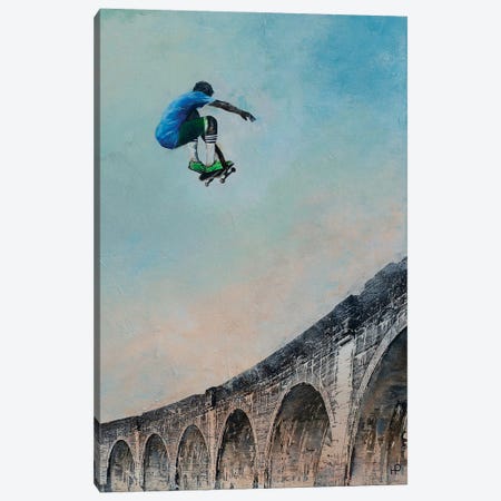 Freestyleskater And The Roman Bridge II Canvas Print #HBM5} by Hanneke Pereboom Canvas Art