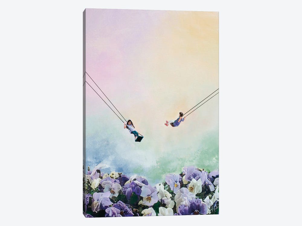Girls Swinging Around I by Hanneke Pereboom 1-piece Canvas Print