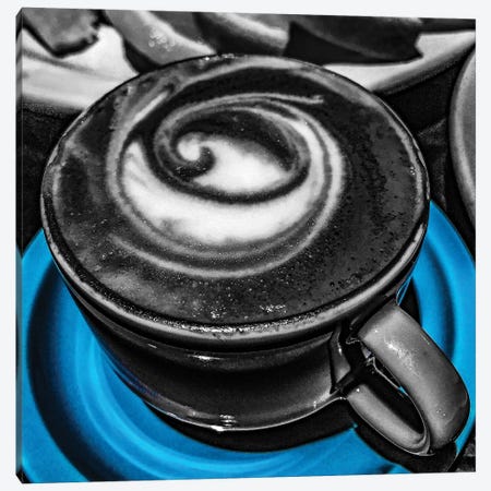 Latte Swirl Blue Canvas Print #HBN20} by Heidi Bannon Canvas Print