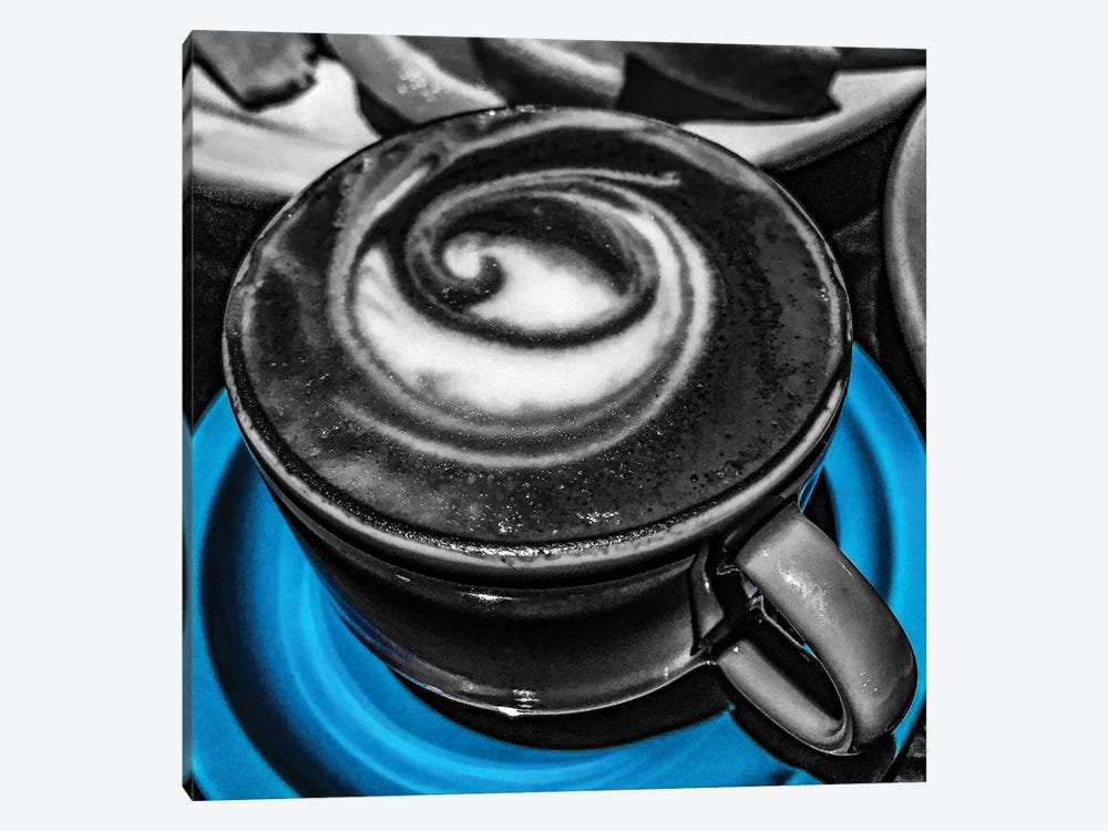Latte Swirl Blue by Heidi Bannon 1-piece Canvas Print