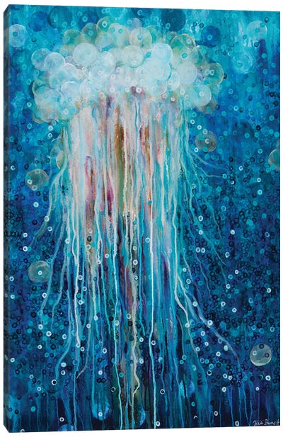 The Jellyfish Canvas Art Print - Self-Taught Women Artists