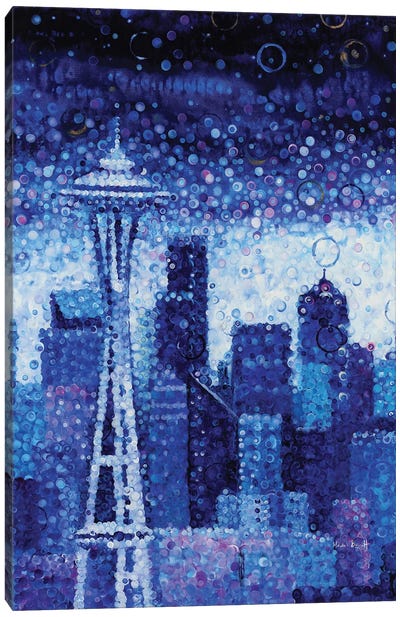 Seattle Evening Canvas Art Print - Heidi Barnett
