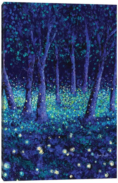 Dancing Fireflies Canvas Art Print - Self-Taught Women Artists