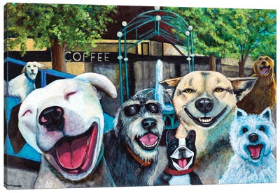 Happy Dogs In Edmonds Canvas Art Print - Heidi Barnett