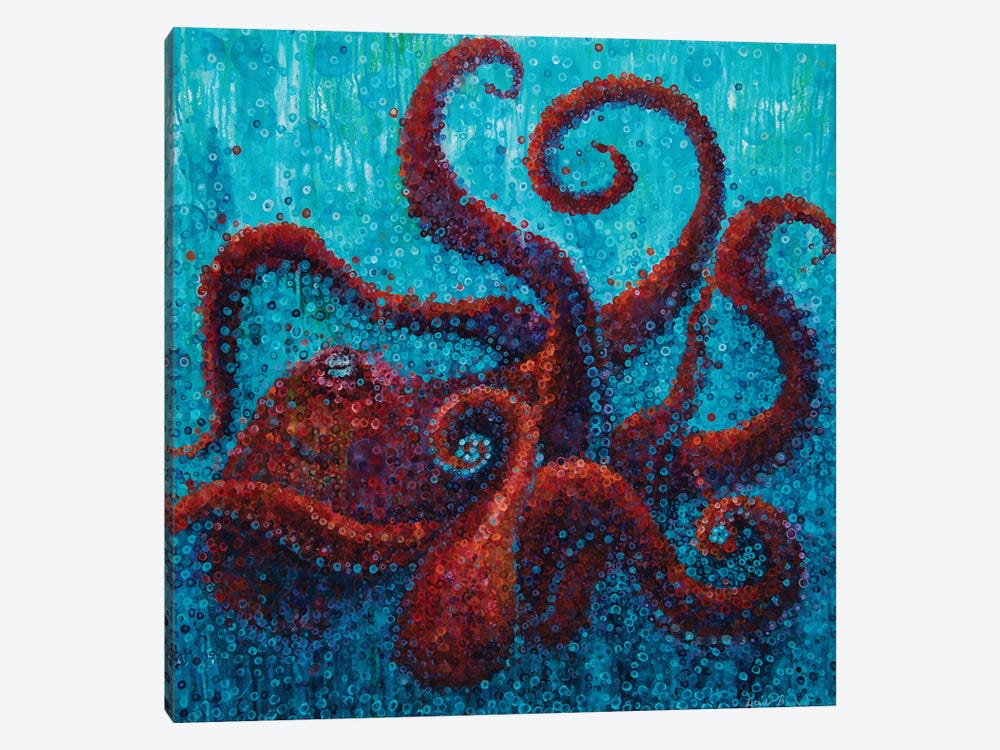 Red Octopus by Heidi Barnett 1-piece Art Print