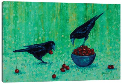 Dinner For Two Canvas Art Print - Raven Art