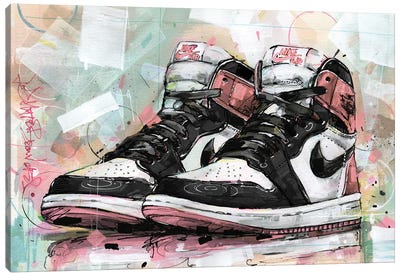 Nike Air Jordan 1 Rust Pink Canvas Art Print - Street Art & Graffiti