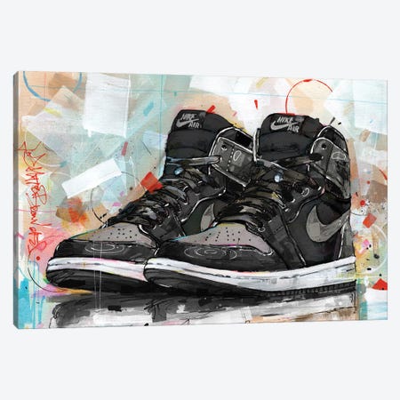 Nike Air Jordan 1 Shadow 1.0 Canvas Print #HBW106} by Jos Hoppenbrouwers Canvas Artwork