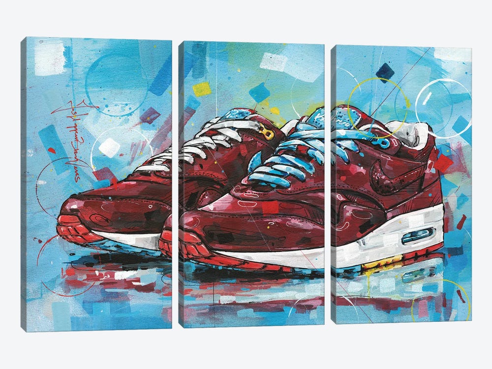 Nike Air Max 1 Parra Patta Cherrywood by Jos Hoppenbrouwers 3-piece Canvas Print