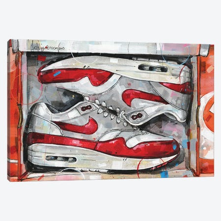 Nike Air Max 1 Shoebox OG Red Canvas Print #HBW121} by Jos Hoppenbrouwers Canvas Art Print