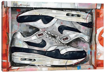 Nike Air Max 1 Shoebox Obsidian Blue Canvas Art Print - Jos Hoppenbrouwers