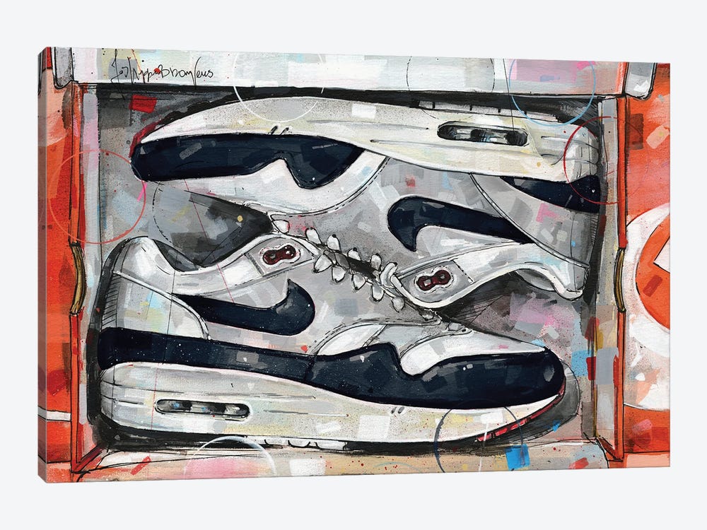 Nike Air Max 1 Shoebox Obsidian Blue by Jos Hoppenbrouwers 1-piece Canvas Print