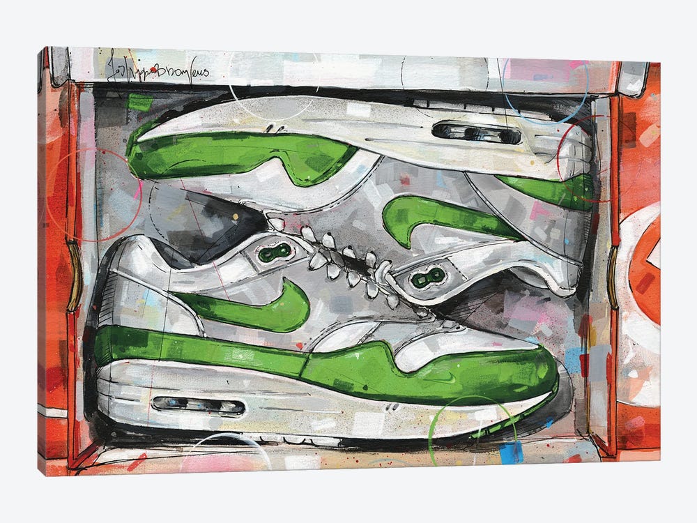 Nike Air Max 1 Shoebox Patta Green by Jos Hoppenbrouwers 1-piece Art Print