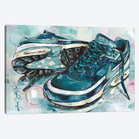 Nike Air Max Black & White Marina Grey Jade Canvas Print #HBW128} by Jos Hoppenbrouwers Canvas Print