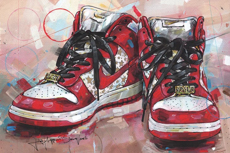 Jos Hoppenbrouwers Canvas Art Prints - Nike Air Jordan 1 Rust Pink ( Fashion > Shoes > Sneakers art) - 40x60 in