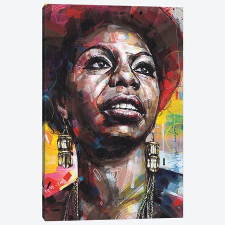 Nina Simone Canvas Print #HBW131} by Jos Hoppenbrouwers Canvas Art