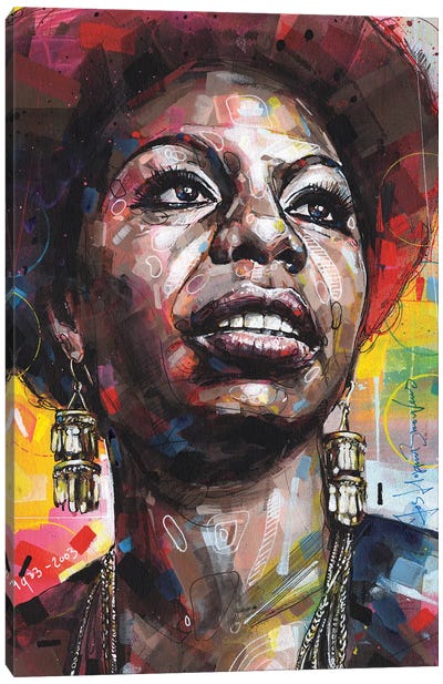 Nina Simone Canvas Art Print - Jos Hoppenbrouwers