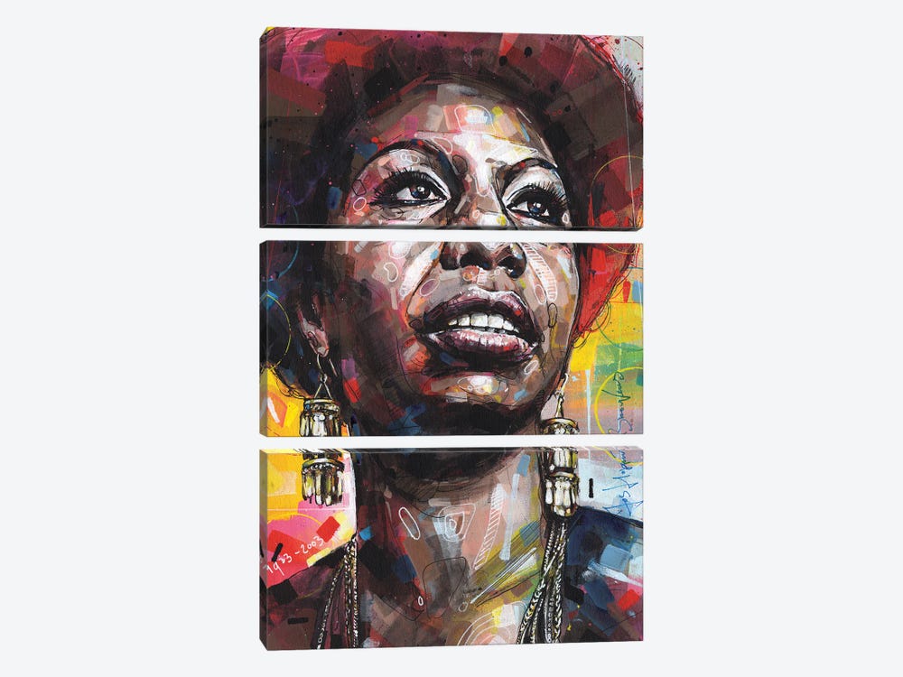 Nina Simone by Jos Hoppenbrouwers 3-piece Canvas Art