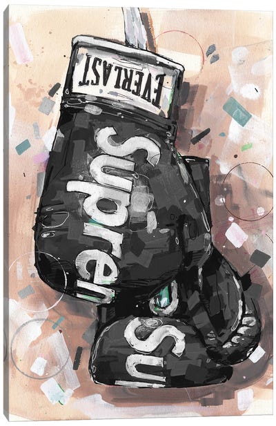 Supreme X Everlast Boxing Gloves Black Canvas Art Print - Supreme Art