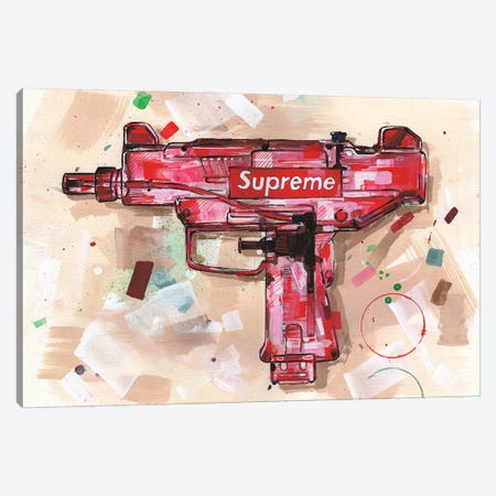 Framed Canvas Art - Supreme x Everlast Boxing Gloves Red by Jos Hoppenbrouwers ( Fashion > Supreme art) - 40x26 in