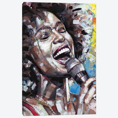 Whitney Houston Canvas Print #HBW143} by Jos Hoppenbrouwers Canvas Art Print
