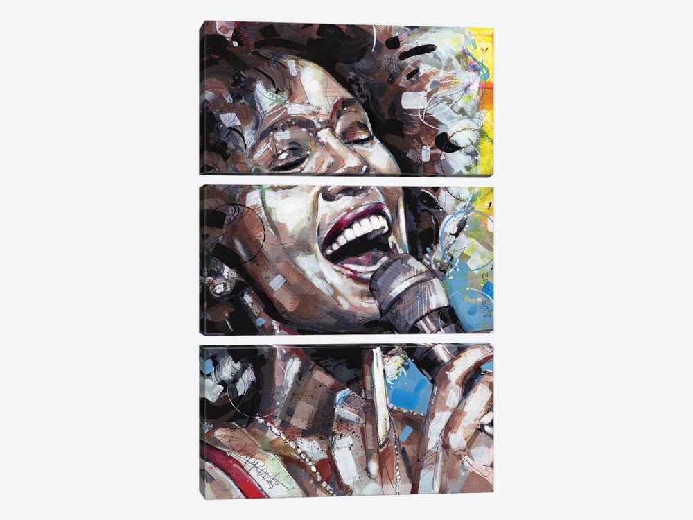 Whitney Houston by Jos Hoppenbrouwers 3-piece Art Print