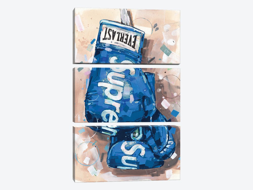 Supreme X Everlast Boxing Gloves Blue by Jos Hoppenbrouwers 3-piece Canvas Art Print