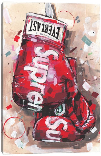 Supreme X Everlast Boxing Gloves Red Canvas Art Print - Limited Edition Sports Art