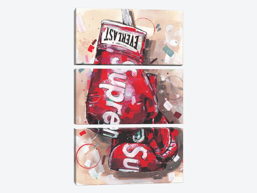 Supreme X Everlast Boxing Gloves Red by Jos Hoppenbrouwers 3-piece Canvas Wall Art