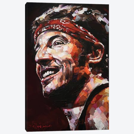 Bruce Springsteen 'The Boss' Painting Canvas Print #HBW169} by Jos Hoppenbrouwers Art Print