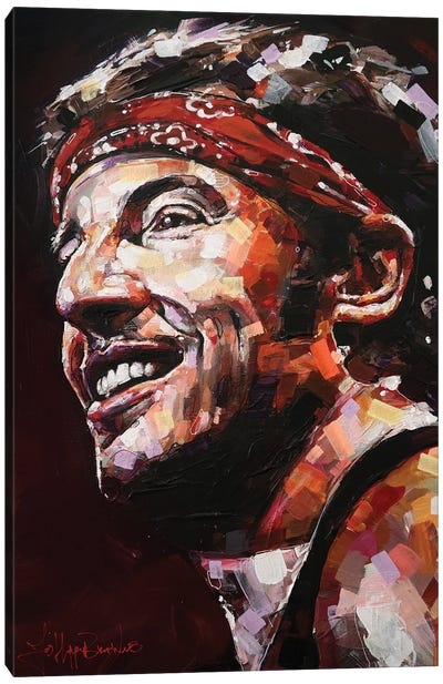 Bruce Springsteen 'The Boss' Painting Canvas Art Print - Jos Hoppenbrouwers