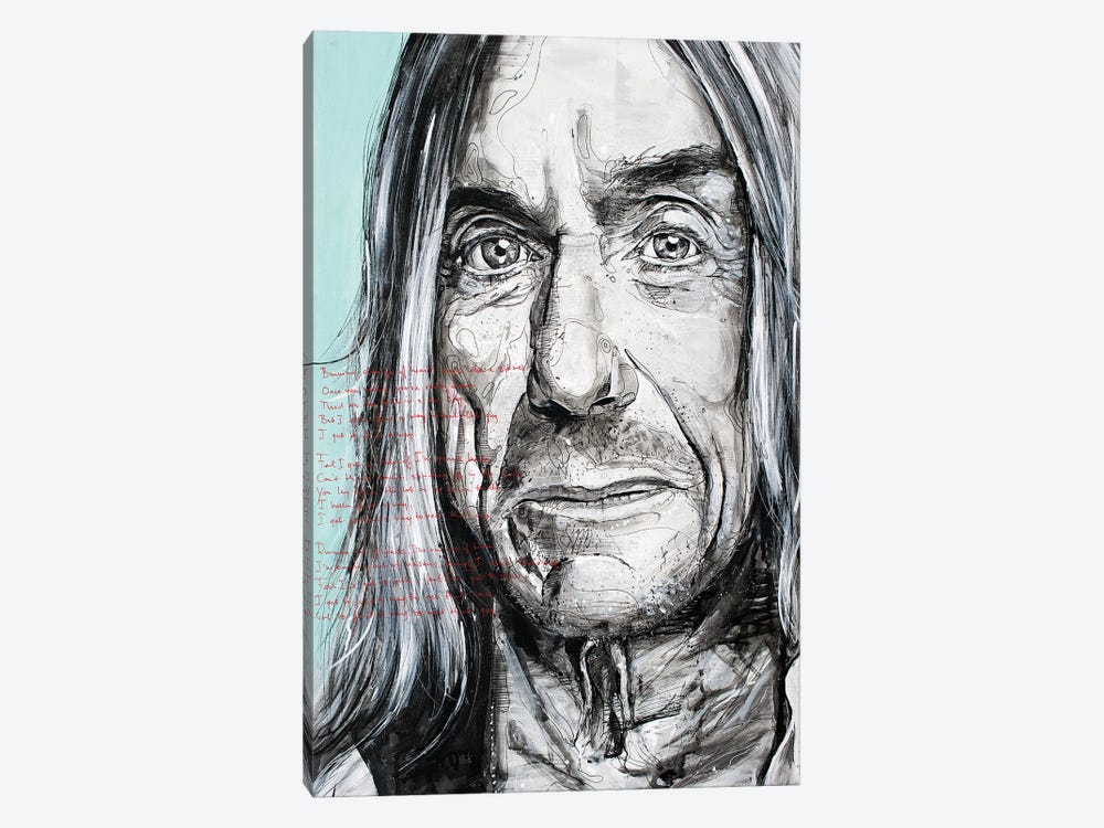 Iggy Pop Painting by Jos Hoppenbrouwers 1-piece Canvas Art
