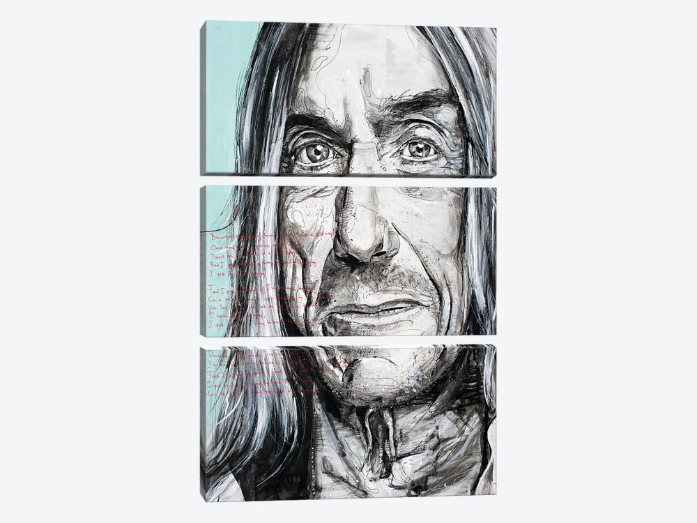 Iggy Pop Painting by Jos Hoppenbrouwers 3-piece Canvas Art