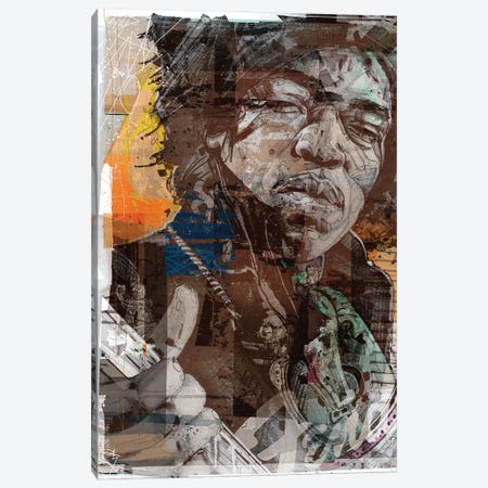 Jimi Hendrix Pop-Art Painting Canvas Print #HBW178} by Jos Hoppenbrouwers Canvas Art