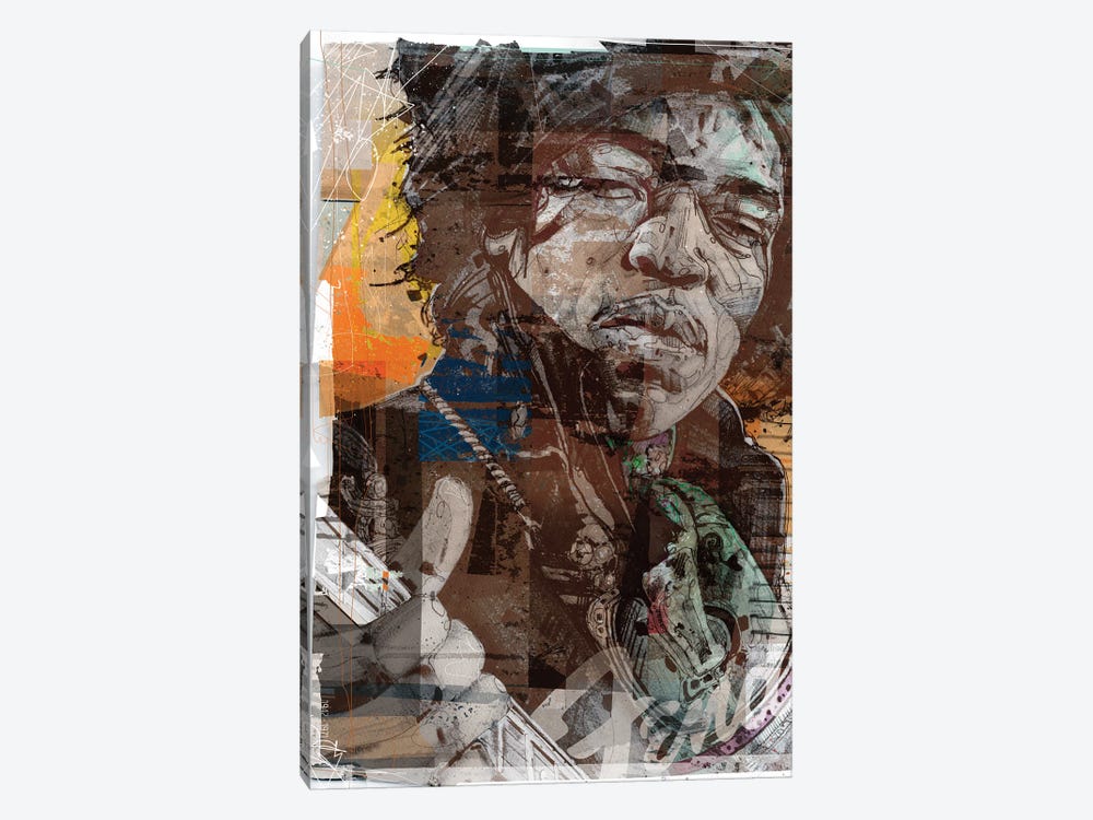 Jimi Hendrix Pop-Art Painting by Jos Hoppenbrouwers 1-piece Art Print