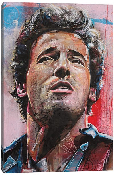 Bruce Springsteen Canvas Art Print - Jos Hoppenbrouwers