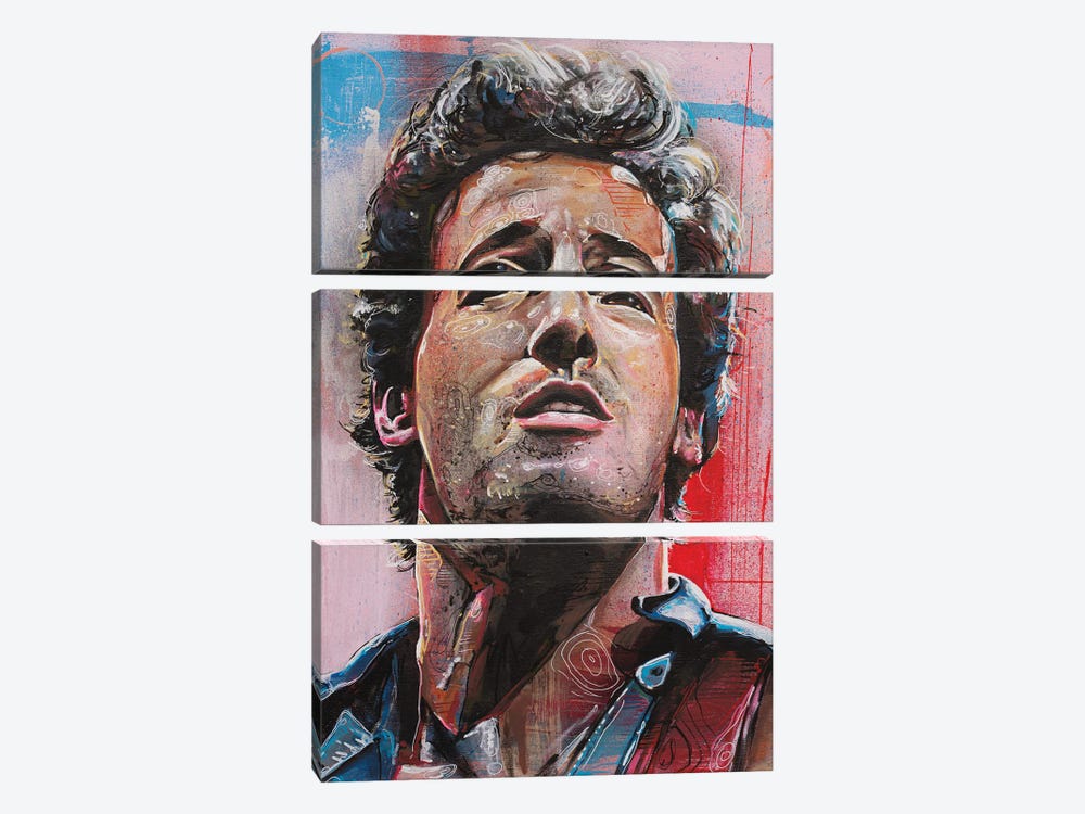 Bruce Springsteen by Jos Hoppenbrouwers 3-piece Canvas Artwork