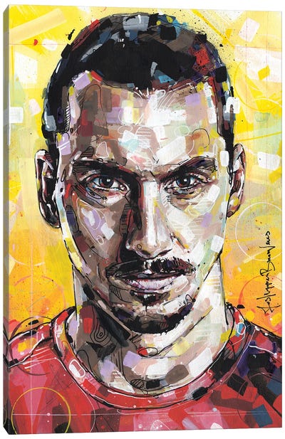 Zlatan Ibrahimovic Canvas Art Print - Soccer Art