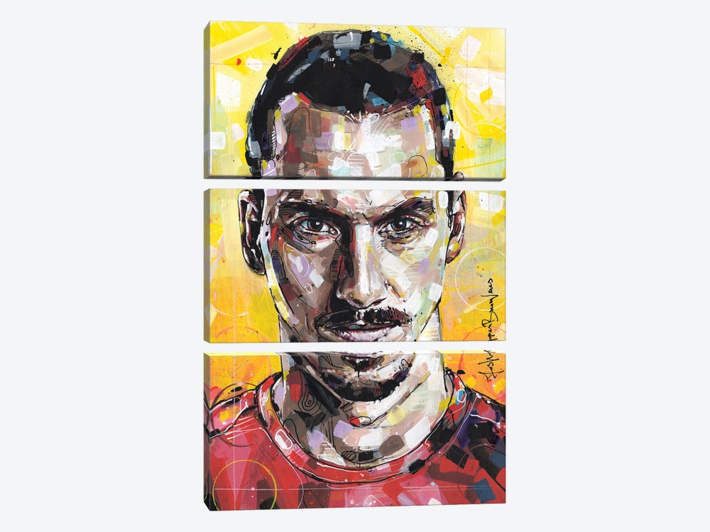 Zlatan Ibrahimovic by Jos Hoppenbrouwers 3-piece Canvas Print