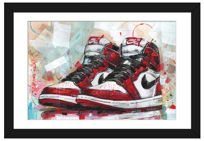 Air Jordan 1 Chicago Paper Art Print - Street Art & Graffiti